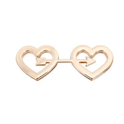 Hardware per serratura a forma di freccia a doppio cuore color oro pallido
